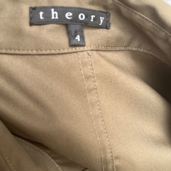 Theory Military Green Long Roll up Sleeve Button Up Cotton Casual Collared Dress - Picture 10 of 11